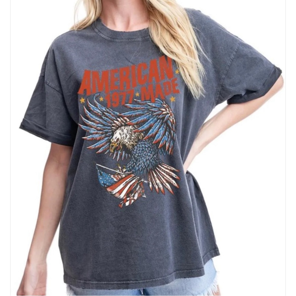 Refined Canvas American Made Distressed Black Cotton Tee Size Medium NEW T-Shirt